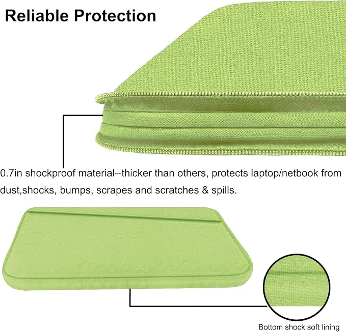 Laptop Case 15.6 inch, Slim Computer Carrying Bag Protective Cover Briefcase with Front Pocket, Durable Laptop Cover for 15-16 Inch HP, Dell, Lenovo, Asus, Notebook, Light Green - Image 4