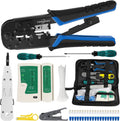 RJ45 Crimp Tool Kit for Cat5 Cat5e Cat6, Ethernet Crimpeing Tool Kit by YWNEGWE
