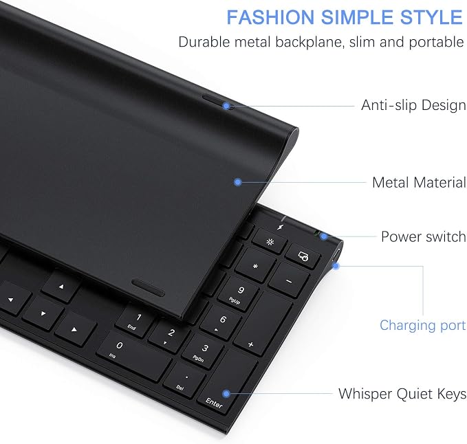 Vssoplor Wireless Keyboard and Mouse, Rechargeable Ultra Slim, Black | Quiet Full-Size Keyboard and Mouse Combo Set, for Laptop, PC, Notebook, Desktop, 2.4GHz Stable Connection, Ideal for Office - Image 2