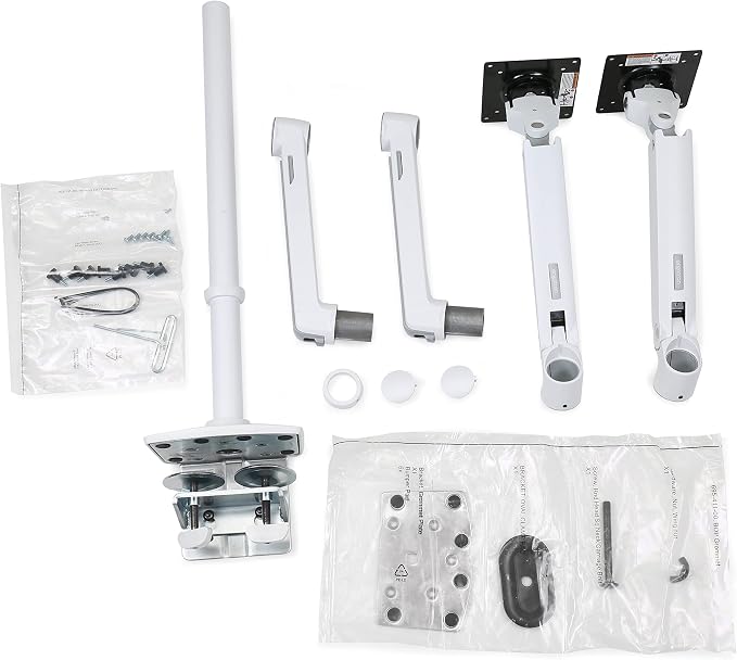 Ergotron – LX Vertical Stacking Dual Monitor Arm, VESA Desk Mount – for 2 Monitors Up to 40 Inches, 7 to 22 lbs Each – Tall Pole, White - Image 7