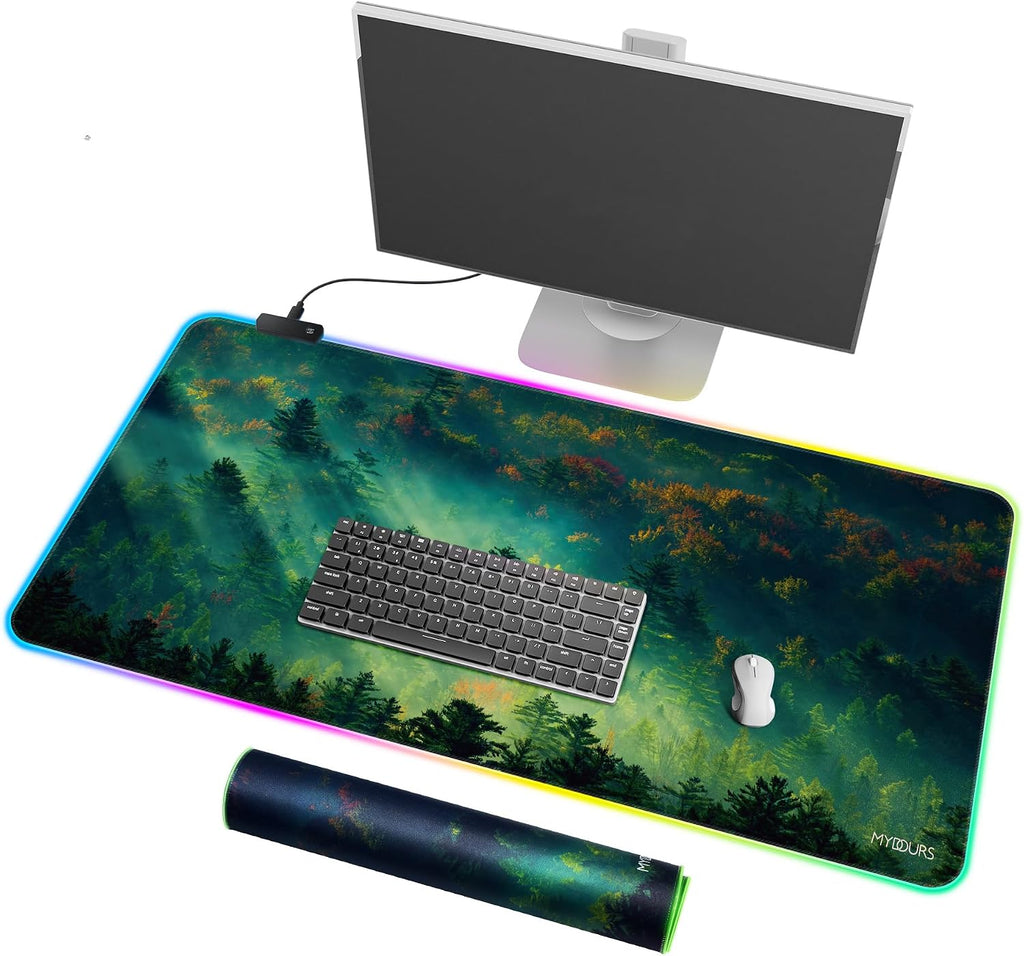 Mydours 40" x 20" RGB Gaming XXL Large Mouse Pad (Forest) by Mydours
