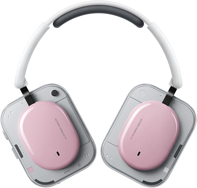 Nothing Headphone (a) 2026 New, Adaptive Active Noise Cancelling Headphones, Wireless Over Ear Bluetooth 5.4 ANC Headset with LDAC Hi-Res, 5 HD Mics Ultra Bass via APP, 135 Hours Playtime, Pink by Unknown
