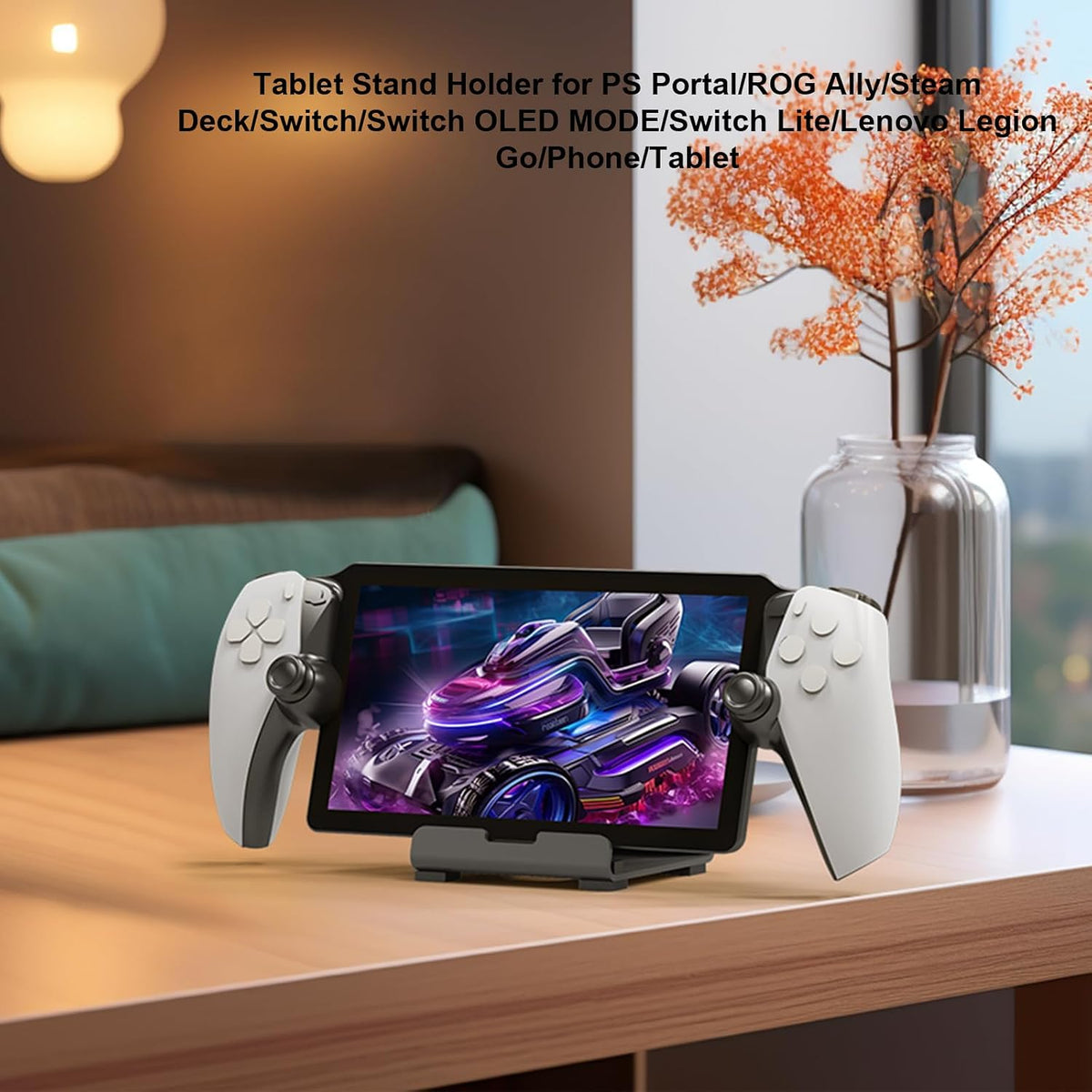 Stand Base Compatible with Rog Ally X/PS5 Portal,Frosted Aluminum Alloy Playstand with Anti-Slip Holder for PlayStation Portal Handheld Console,Switch,Rog Alloy-Black - Image 5