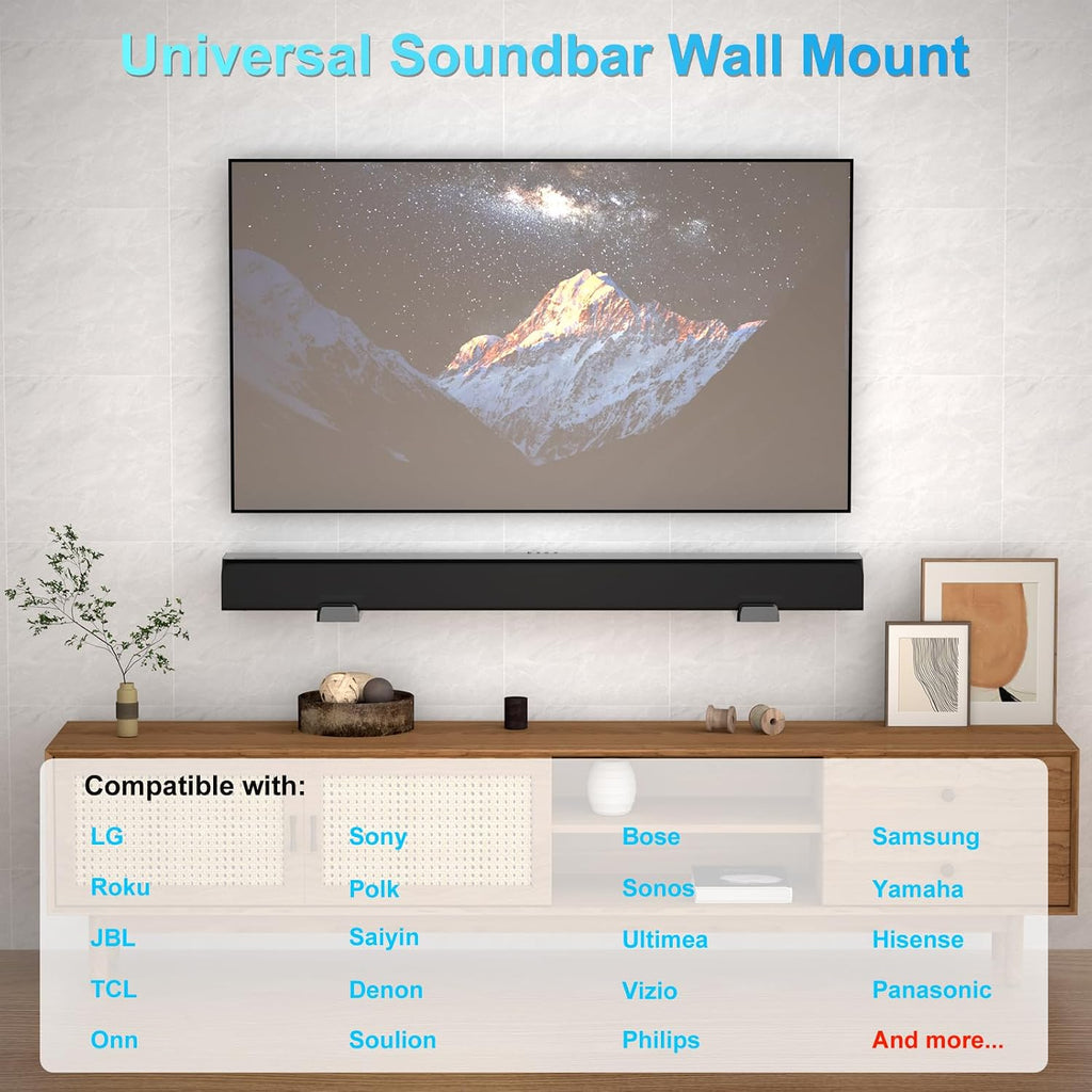 ZUOLACO Soundbar Wall Mount, Depth Adjustable 3.6”-6.4”, Sturdy Design - Image 2