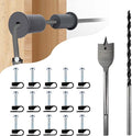 Starlink Cable Routing Kit,Starlink Cable Installation Kit,Starlink Mounting Accessories,2* Grommets, 1" Spade Drill Bit, 5/16" Drill Bit, 15 Wall Clamps (Grey) by MYZHRE