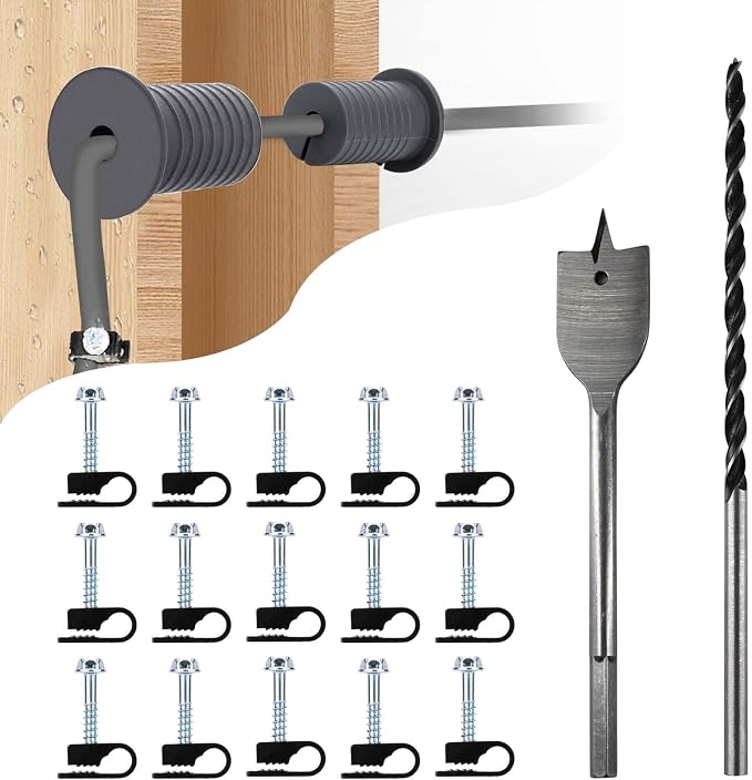 Starlink Cable Routing Kit,Starlink Cable Installation Kit,Starlink Mounting Accessories,2* Grommets, 1" Spade Drill Bit, 5/16" Drill Bit, 15 Wall Clamps (Grey) by MYZHRE