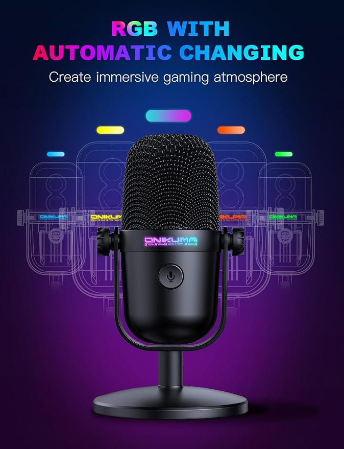 Gaming Microphone with Noise Cancellation & Mute Button, USB Condenser Mic for Streaming/Recording, Ultra-Compact Design, Compatible with PC/Mac/PS4/PS5, Podcast/YouTube/Twitch/Discord (Black) - Image 6