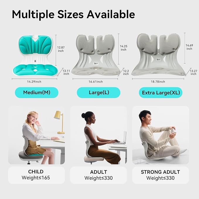 BKT Seat Cushion Chair Ergonomic Office Chair Cushions Lumbar Support for Seat Pillow Ideal for Students Office Workers Nursing Mothers Long Sitting Outdoor Fishing Floor (XL-Silvery Grey) - Image 9