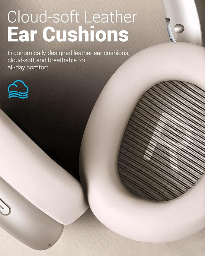 Wentronic Y01 Wireless Noise Canceling Headphones Bluetooth 5.3 Over Ear Headphones with Microphone, Hi-Res Audio, 48H Playtime, Foldable Comfortable Earpads,Compatible with iOS,Android,PC, Starlight - Image 4