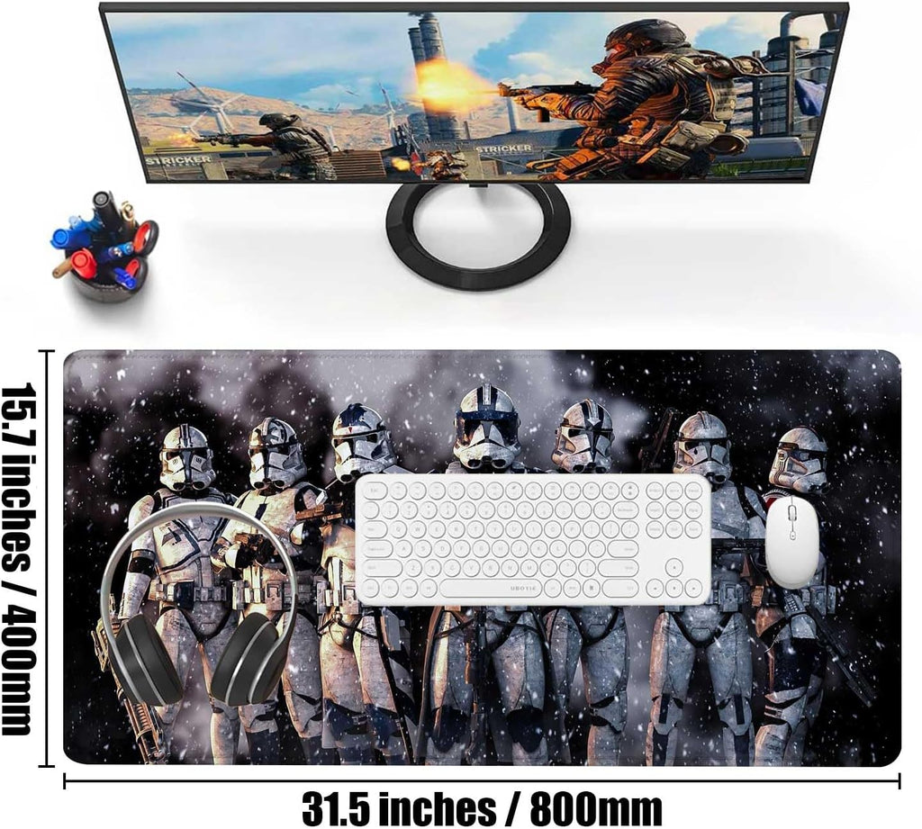 Extra Large Gaming Mouse Pad Design Desk Pad XXL,Mousepad with Non-Slip Rubber Base & Stitched Edges Mouse Mat,Portable Desk Mat for Computer Keyboard Mice Laptop and PC,31.5X15.7 inches - Image 2