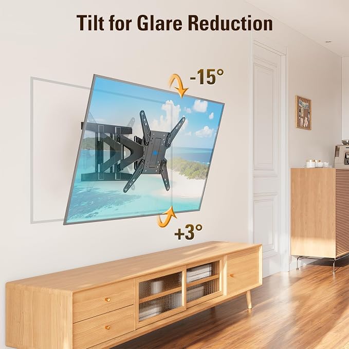 Mounting Dream Ultra Slim Full Motion TV Wall Mount, Low Profile Articulating TV Mount for 26 to 75 Inch TVs - Smooth Extension, Swivel, Tilt, Fits 16" Studs, Max VESA 400x400mm, Holds 88lbs - Image 4