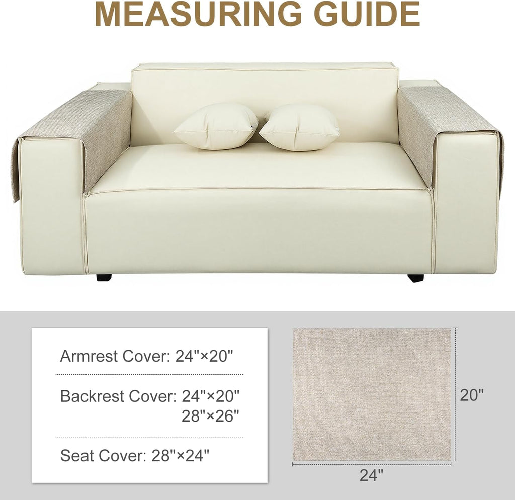 Couch Arm Covers, Arm Chair Covers Set of 2, Non-Slip Sofa Arm Covers, Washable Armrest Cover, Recliner Arm Cover, Sofas Headrest Cover for Sofa/Armchair/Loveseat/Sectional (Beige, 24" x 20" -2pcs) - Image 7