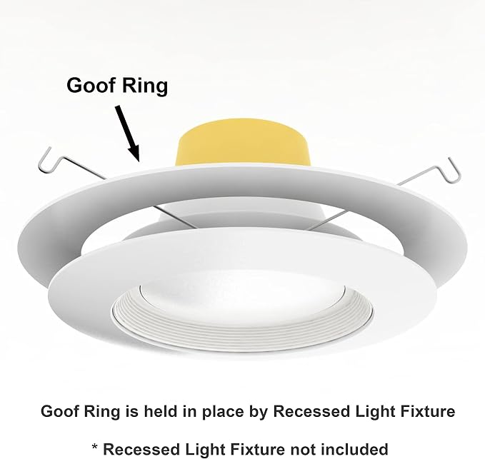 10 Pack Gloss White Goof Trim Ring for 6" Inch Recessed Lighting Trims Can Lighting Down Light, Outer Diameter 8.07 Inches - Image 6