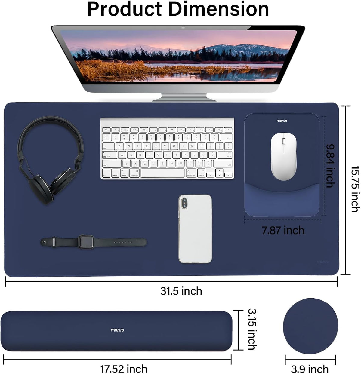 MOSISO Keyboard Mouse Pad Set, Large Gaming Mouse Pad&Keyboard Wrist Rest - Image 2