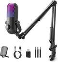 USB Microphone for PC Gaming: Gaming Equipment Condenser Microphone RGB for Gamer with Boom Arm Mic - Recording Mic for Computer & Laptop with Mute - Desk Podcast Mic for Podcast & Streaming & Youtube by Unknown