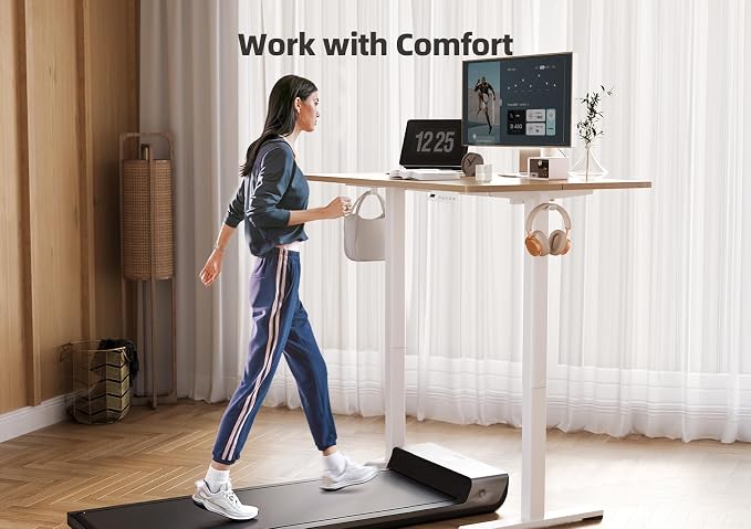 YDN 32 x 19 Inch Nature Electric Standing Desk | Adjustable Height, Sit Stand, Cable Management, Ergonomic, Home Office - Image 2