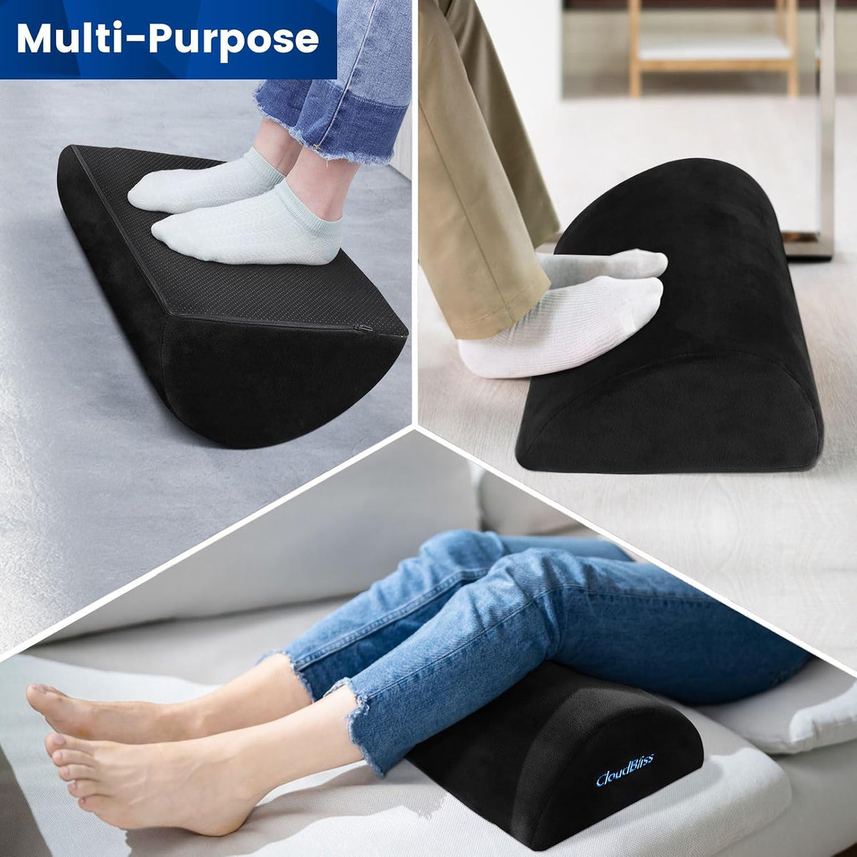 Foot Rest for Under Desk at Work, Foot Stool for Office, Footrest, Black - Image 7