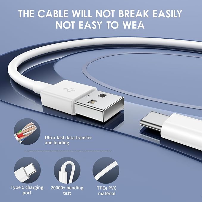 QZIIW 4Pack Apple USB C Fast Charger Cable 15FT for iPhone 17 16 15 Pro max | USB A to USB C Car Carplay Cord for iPhone 17 16 15 Pro/17 16 15 Plus Samsung S26 S25 S24, iPad Pro 12.9/11,Air 5th/4th Gen - Image 2