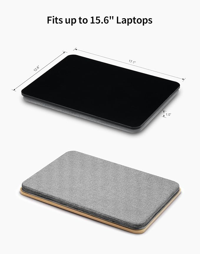 ZEAPTAC Portable Lap Laptop Desk with Pillow Cushion, Fits up to 15.6 inch Laptop, Lap Stand for Bed & Couch & Carpet, Book Tablet/Drawing Board/Computer Laptop Stand - Black - Image 6