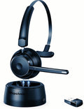 Mopchnic Bluetooth Headset, Wireless Headphone with Microphone for Computer, On Ear Bluetooth Headset with USB Dongle for Office Call Center Skype Zoom Meeting Online Class (Gray) by MOPCHNICBluetoothheadset