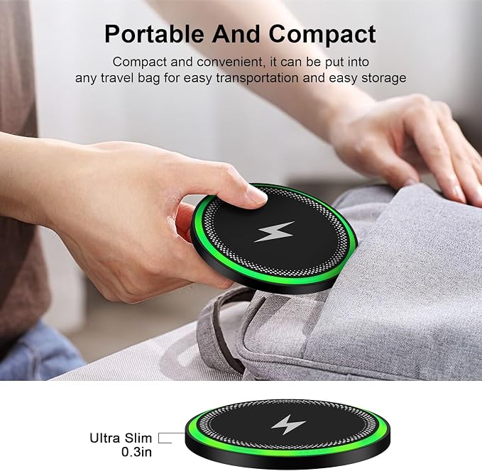 Wireless Charger Samsung Fast Charging Pad for Galaxy S26/S25 Ultra/S25 Plus/S24 FE Ultra/S23/S22/S21/Z Flip Fold 6,15W Wireless Phone Charger Android Charging Mat Station for Google Pixel 9a 9 Pro XL - Image 4