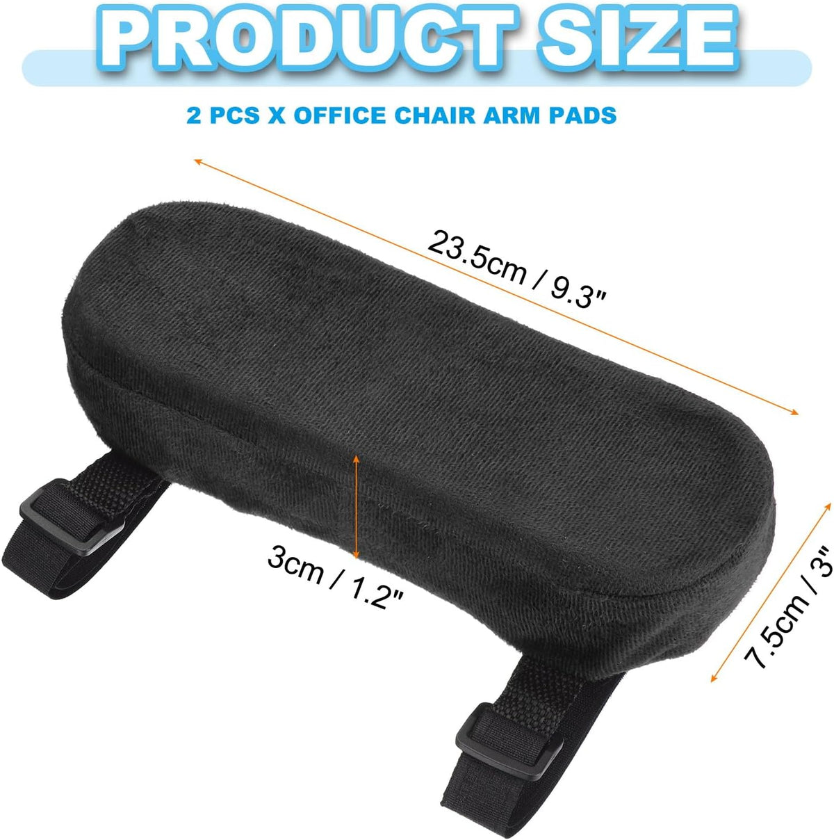 PATIKIL Office Chair Arm Pads, 2 pcs Office Chair Arm Cover, Black - Image 2