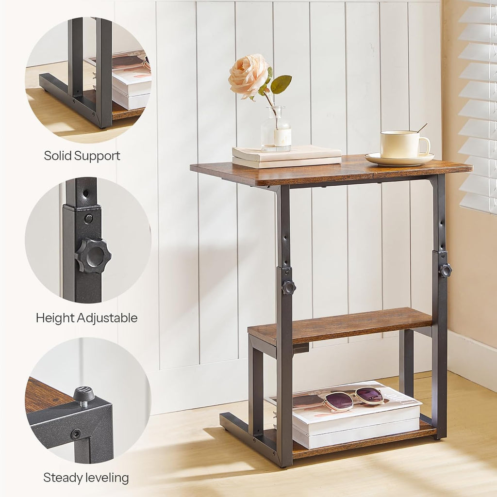HOORBO Adjustable Height End Table, 3-Tier C Shaped Side Table for Couch - Image 6