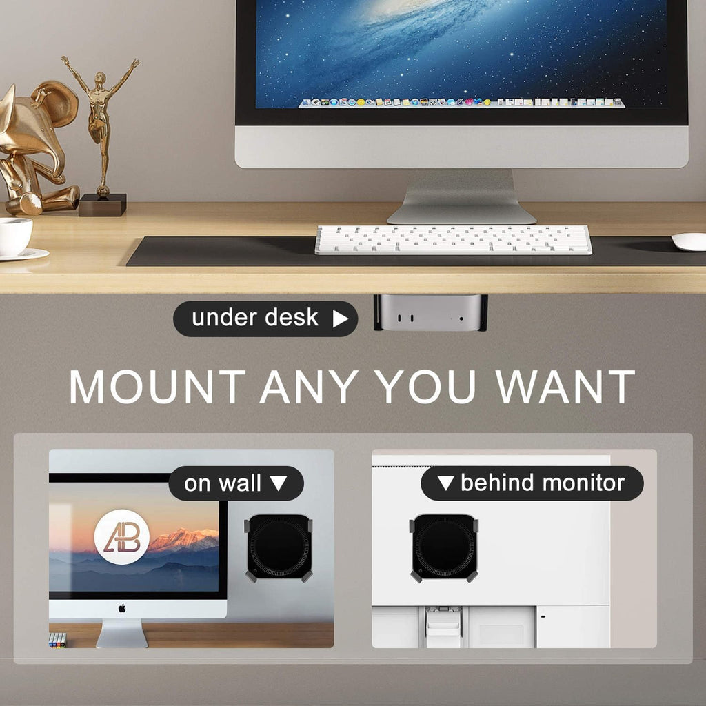 IFCASE Under Desk, VESA, Wall Mount for Mac mini M4/M5 Pro, M6 (Silver) - Image 7