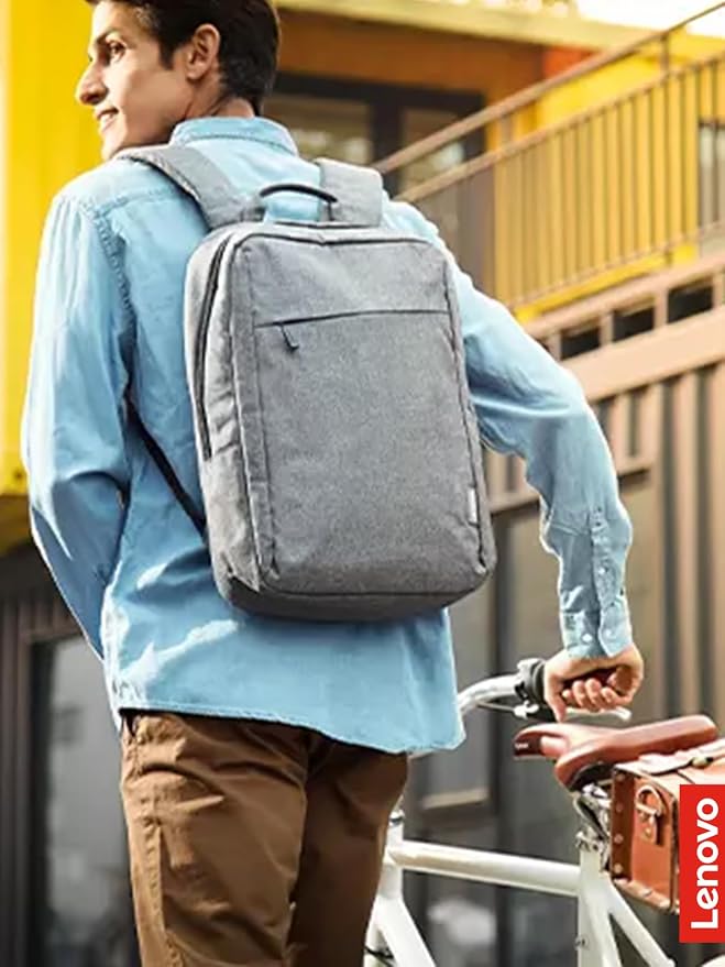 Lenovo Casual Laptop Backpack B210 - 15.6 inch - Padded Laptop/Tablet Compartment - Durable and Water-Repellent Fabric - Lightweight - Grey - Image 7