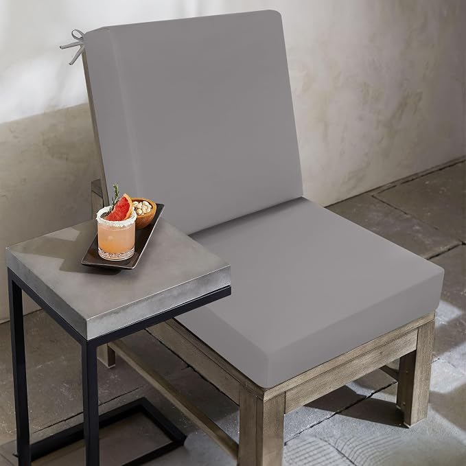idee-home Outdoor Patio Dining Chair Cushion High Back | Density Foam Chair Cushions Seat with Removable Cover, WeatherResistant Indoor Deep - Image 5