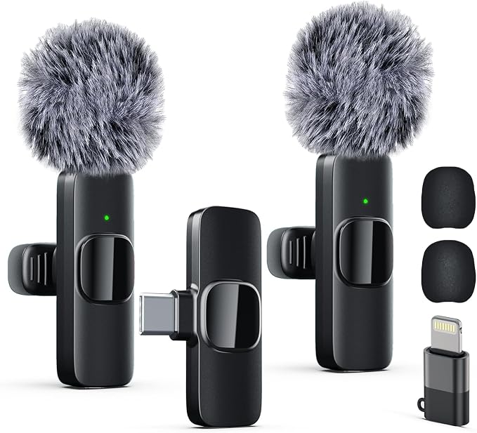Labstandard Professional Wireless Lavalier Lapel Microphone for iPhone, iPad, mini Video Recording Mic forInterview Video Podcast Vlog YouTube&Livestream, Noise Reduction, Plug &Play by Unknown