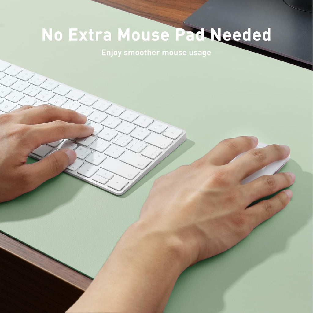 Aothia Large PU Leather Desk Pad Protector - Non-Slip Mouse Pad & Writing Mat for Office/Home, Waterproof, Easy to Clean (48" x 17",Aqua) - Image 3
