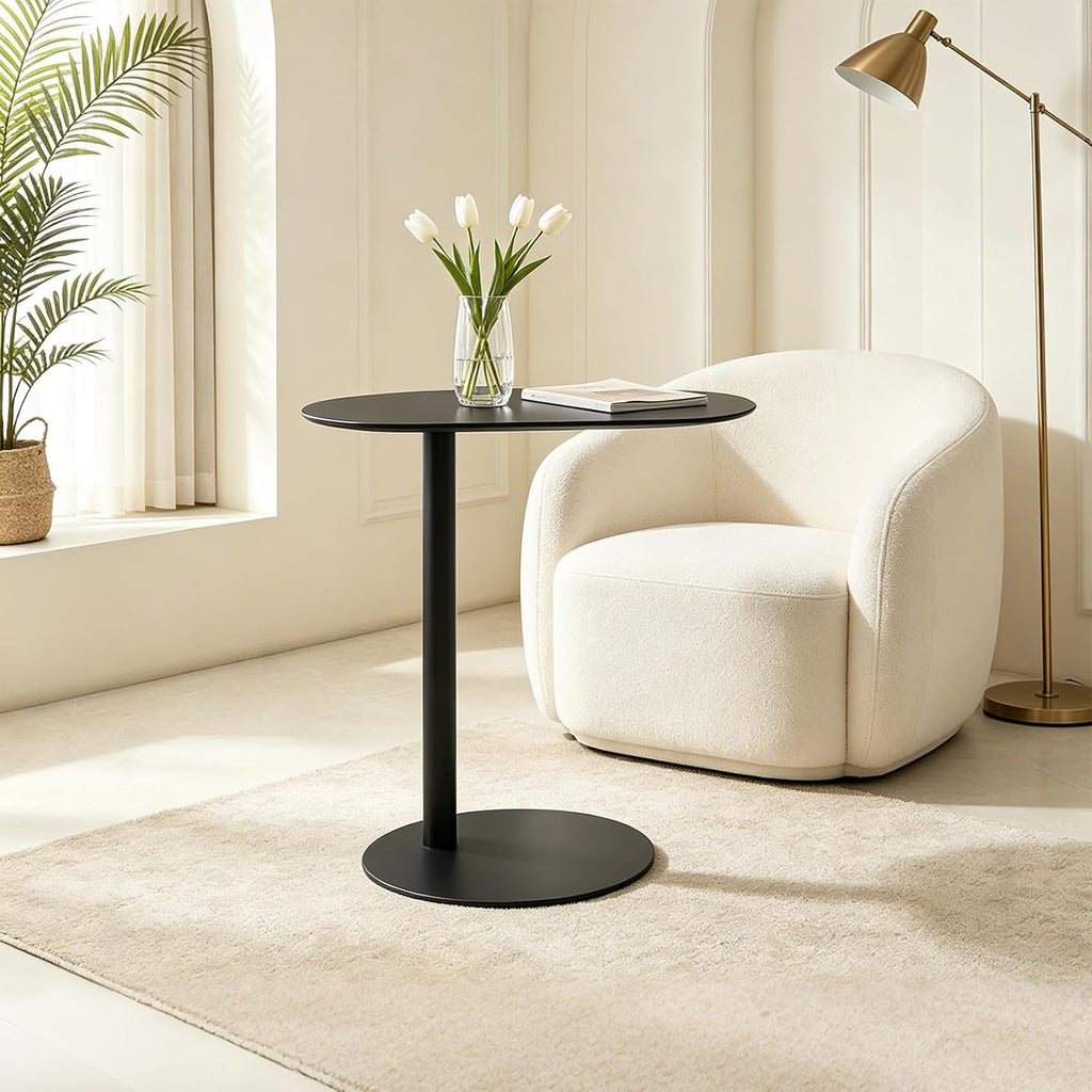 C Shaped End Table Small Side Table Living Room, Metal Coffee Accent Table - Image 5