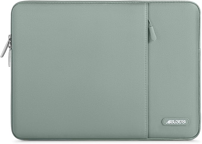 MOSISO Laptop Case 15 inch, Laptop Sleeve Bag with Pocket | Compatible with MacBook Air 15 inch M5 M4 M3 M2 2026-2023, Dell XPS, Polyester Vertical Computer Bag, Antique Green by MOSISO