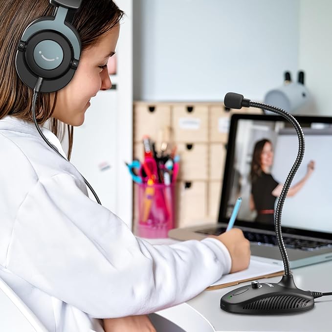 FIFINE USB Computer Microphone, Plug &Play Desktop Condenser PC Laptop Mic,Mute Button with LED Indicator, Compatible with Windows/Mac, Ideal for YouTube,Zoom,Recording,Twitch Games(K054) - Image 6