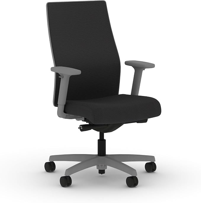 HON Ignition 2.0 Ergonomic Office Chair, Lumbar Support, Office Desk, Black | Ergonomic office desk chair with lumbar support, adjustable arms, office decor, workstation comfort for focused productivity by HON