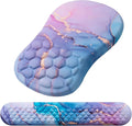 Mouse Pad Wrist Support, Laokiiy 2 in1 Keyboard Wrist Rest+ Ergonomic Mouse Pad, Non-Slip Wrist Rest for Computer Keyboard, Made Easy Typing & Relieve Wrist Pain(Blue Pink Marble) by Laokiiy