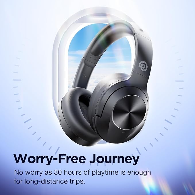 Upgrade Pro‑Level Hybrid Active Noise Cancelling Headphones | HD Sound, Wireless Bluetooth Headphones Over The Ear Unequaled Comfort, Vivid Deep Bass, for Home Office Travel Gift, Black - Image 8