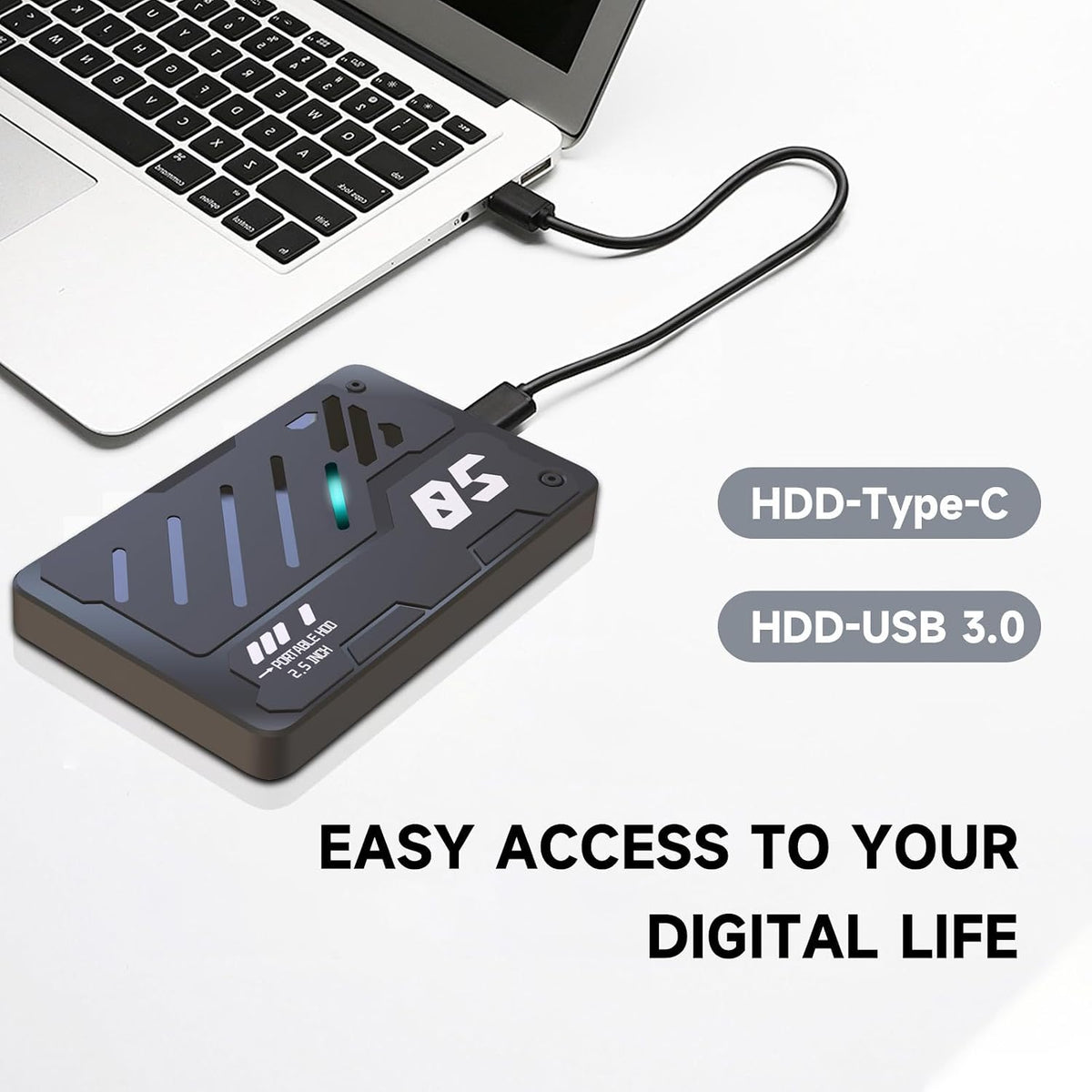 Ultra Slim Portable External Hard Drive USB 3.0 HDD Storage for PC, Laptop, Mac, Xbox one, PS4, PS5 (320GB) - Image 6