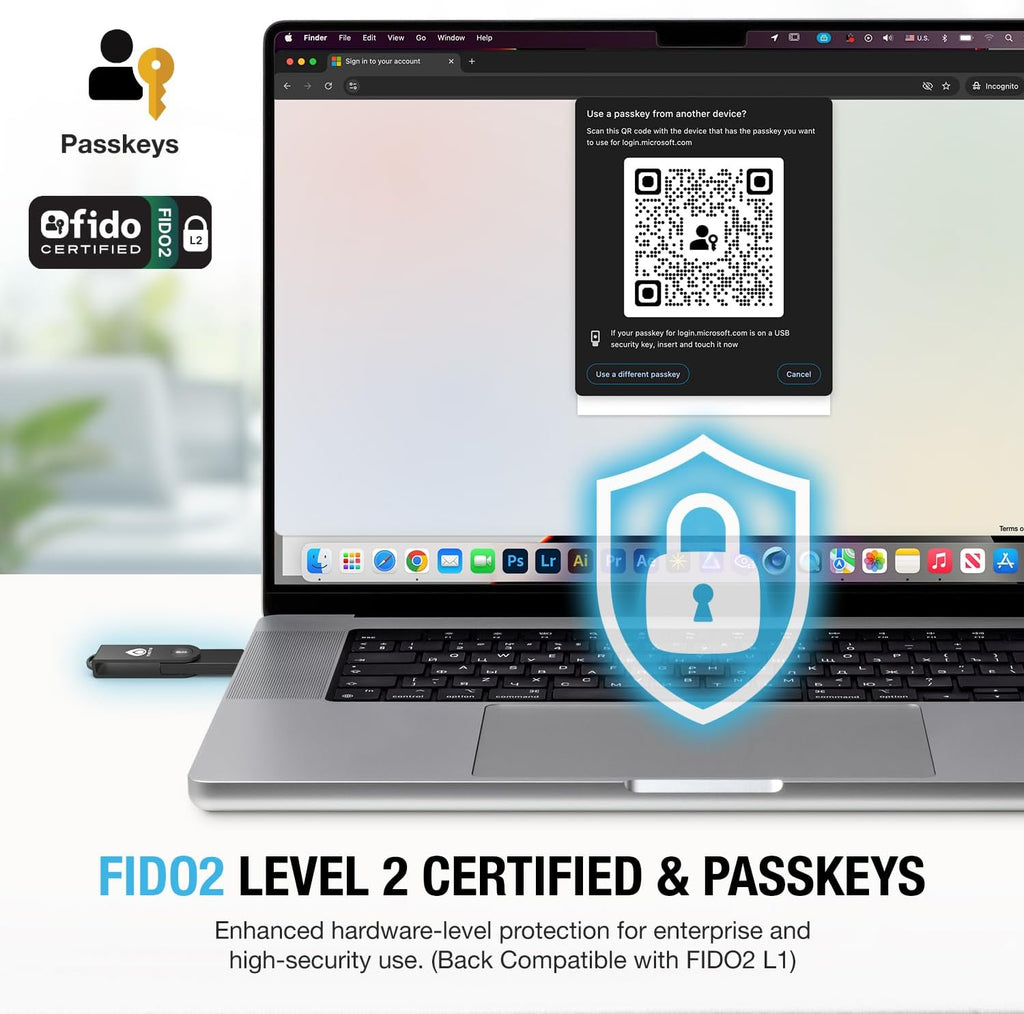 Thetis Pro-C FIDO2 (L2) Security Key Passkey Device with USB C & NFC, TOTP/HOTP Authenticator APP, FIDO 2.0 Two Factor Authentication 2FA MFA, Supports Windows/macOS/Linux/Gmail/Facebook/Dropbox - Image 3