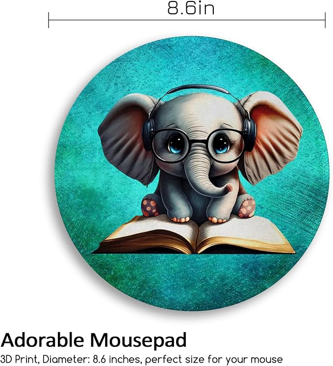 Funny Work Cute Mouse Pad, Small Round Mousepad for Desk, Laptop | Mini Travel Wireless Mice Pad for Computer, Office Accessories, Coworker Gifts, 8.6 x 8.6 inch - Image 4