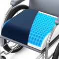 Wheelchair Seat Cushion - Cooling Gel & Memory Foam Office Chair Cushion with Non-Slip Bottom & Washable Cover, Ergonomic Car Seat Pillow for Sciatica, Tailbone, Back Comfort (Navy Blue) by Unknown