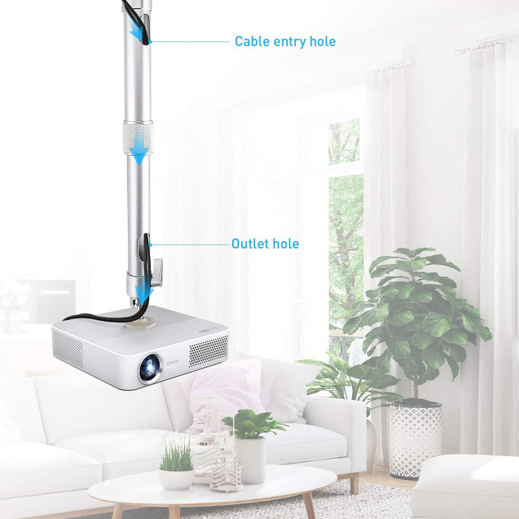 NIERBO Universal Projector Wall Ceiling Mount Hanger 360° Rotatable Head with Extendable Length 11.8 Inch to 19.7 Inch Mounting Bracket - Image 6