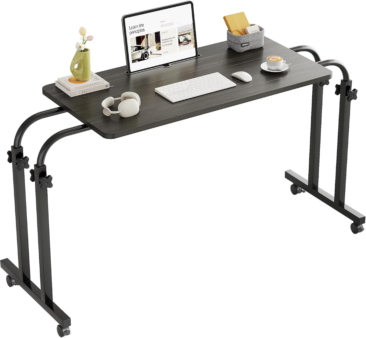 TigerDad Mobile Recliner Desk Overbed Table with Wheels Laptop Stand Tray - Image 3
