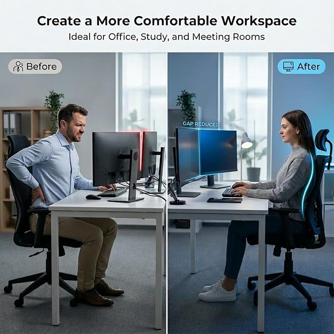 2-Pack Universal Magnetic Monitor Connection Bracket Compatible with All Computer Monitors Curved and Flat Screen Adjustable Magnetic Monitor Alignment Tool with Strong Adhesive - Image 7