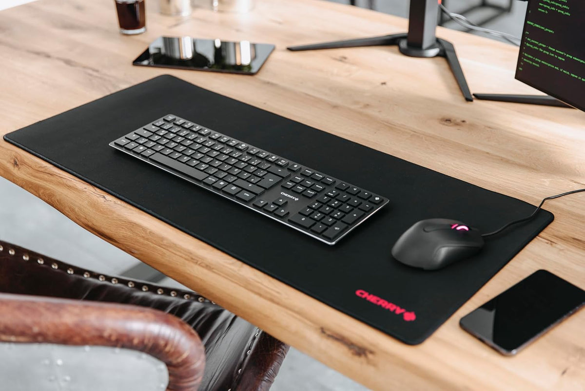 Cherry MP 2000, Premium Mouse Pad in XXL (31.50" x 13.78" x 0.20"), Smooth Fabric Surface for Precision, Sewn Edges, Non-Slip Bottom, Rollable, Comfortable, Black - Image 5