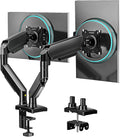Dual Monitor Stand, Adjustable Monitor Desk Mount for 17″–32″ Computer Screens, Full Motion VESA 75x75/100x100 with C-Clamp & Grommet Aluminum Base, Each Arm Holds 4.4 to 20 lbs AX09DB201 by 1