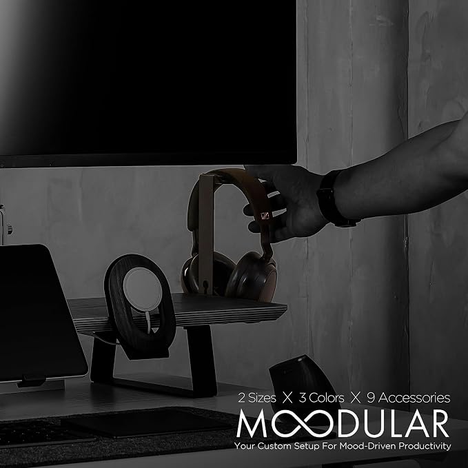 Moodular Headphone Stand Add-On for Slide Rails, Do Not Use Alone | Accessory Only, Dedicated Headphone Spot, Ergonomic & Accessible, Strong & Durable, Sleek & Minimalist, Black, MSA-HS - Image 2