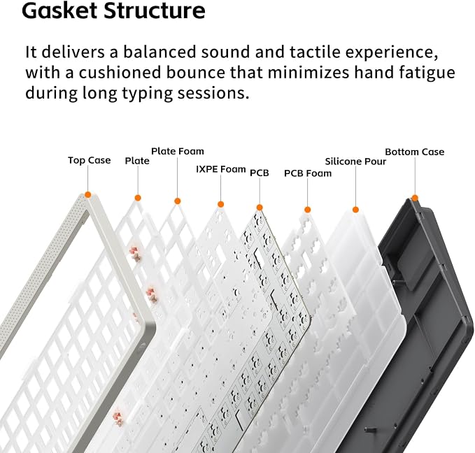 NuPhy Node100 Wireless Mechanical Keyboard, Hot Swappable Custom Bluetooth Keyboard, 109 Keys Computer Gaming Keyboards, Supports Touch Gestures, PBT Keycaps, RGB Backlit, Bluetooth/2.4GHz/USB-C - Image 7