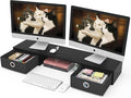 WESTREE Dual Monitor Stand Riser with Two Drawers, Extra Large Storage Monitor Stand for 2 Monitors, Desktop Oraganizer Stand for Computer,Laptop,Screen,Printer,TV by WESTREE